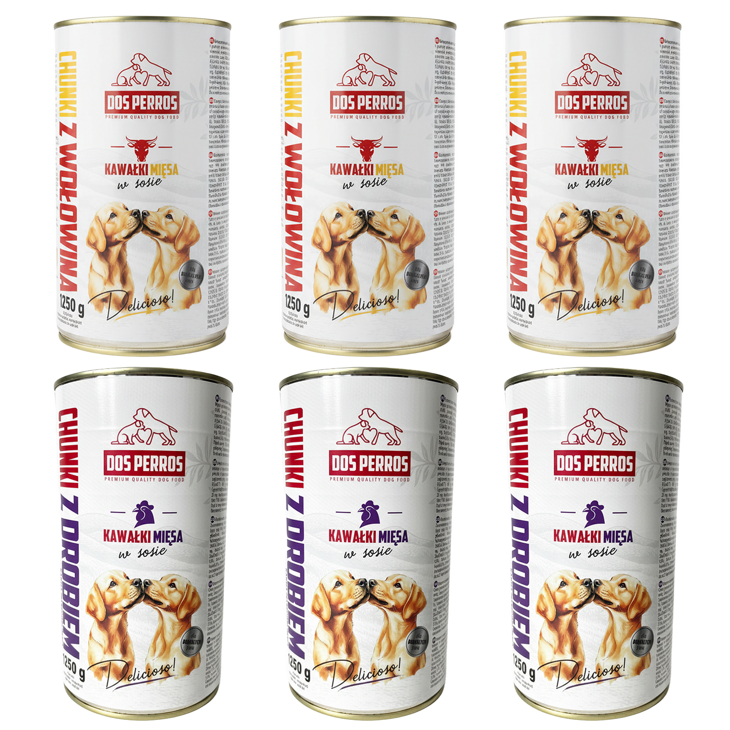 Dos perros Mix drób i wołowina 6x1250g