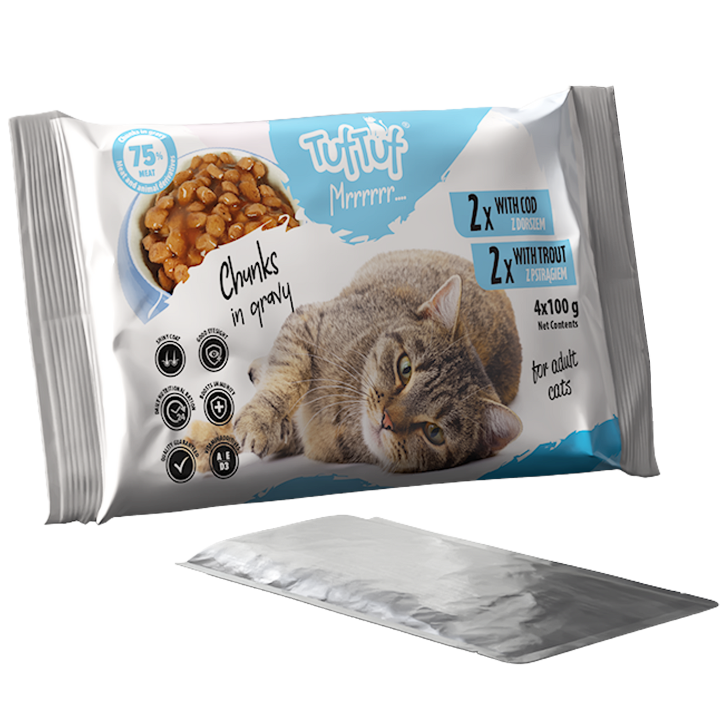 TufTuf mokra karma dla kota 2x100g DORSZ 2x100g PSTRĄG