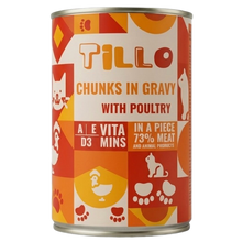 TILLO Chunky mokra karma dla kota Drób puszka 415g Kawałki w sosie