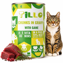 TILLO Chunky mokra karma dla kota Dziczyzna puszka 415g Kawałki w sosie