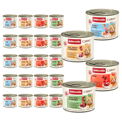 Animonda Carny wet cat food Variety Pack 20x200g cans