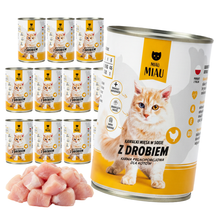 KARMA MOKRA DLA KOTA MIAU MIAU PUSZKA BOGATA W DRÓB 12x415G