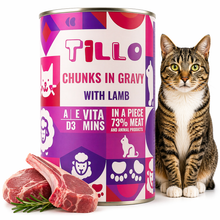 TILLO Chunky mokra karma dla kota Jagnięcina puszka 415g Kawałki w sosie
