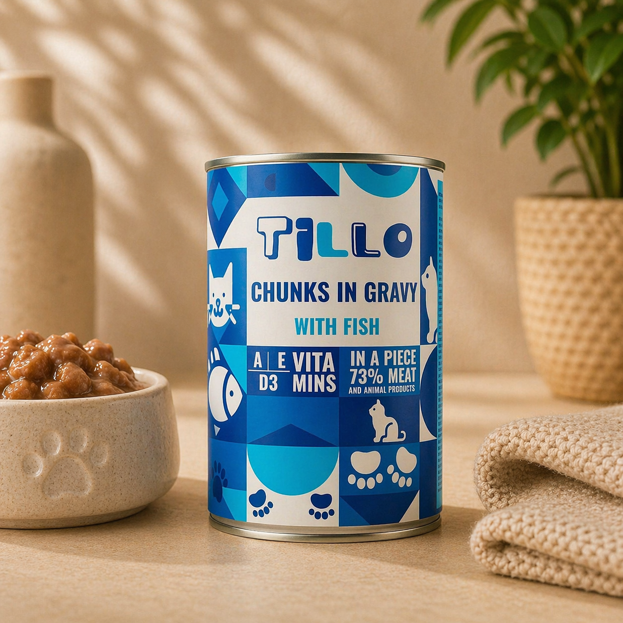 TILLO CHUNKY RYBA - Kawałki w sosie dla kota, puszka 415g