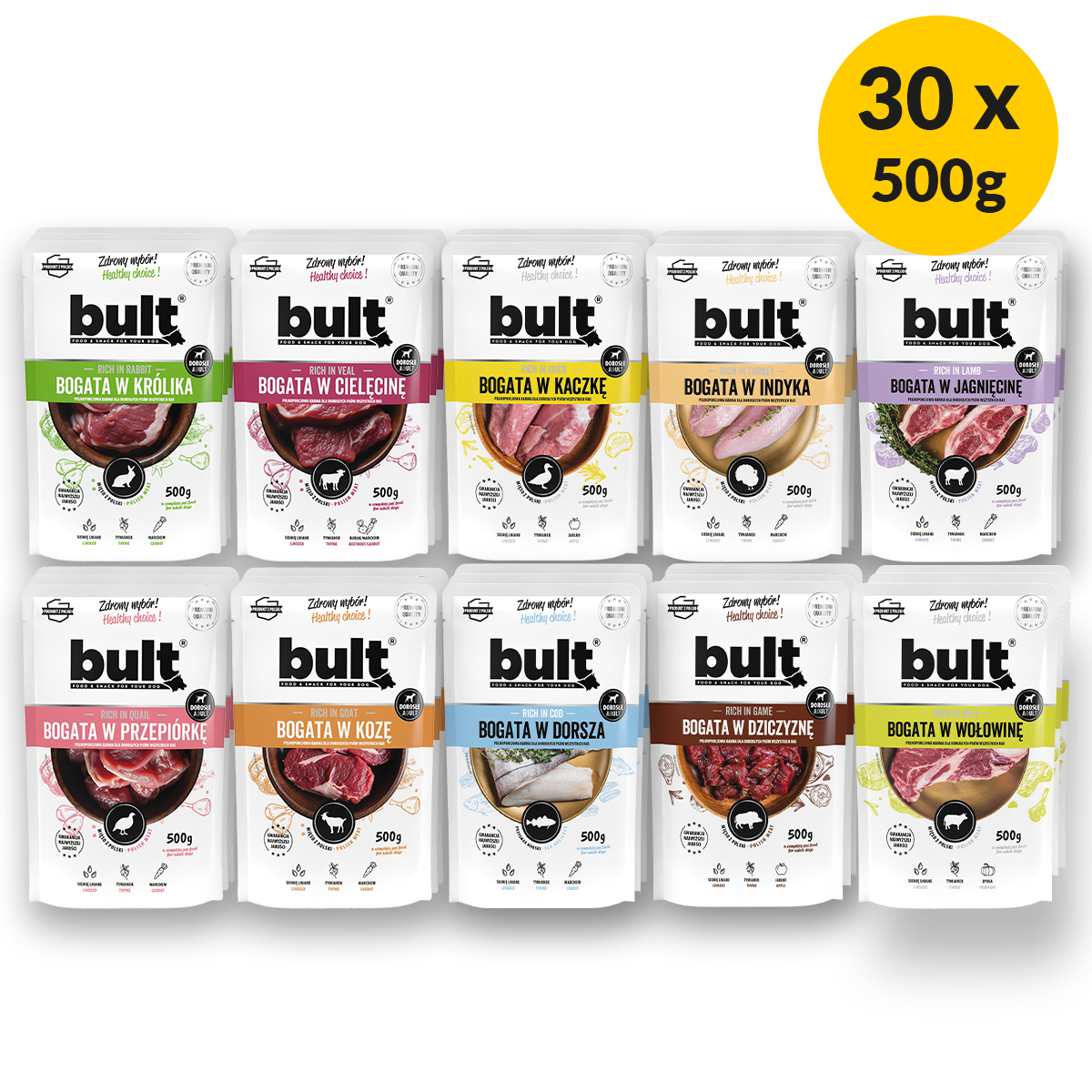 Bult saszetka mielonka Mix smaków Zestaw 30x500g