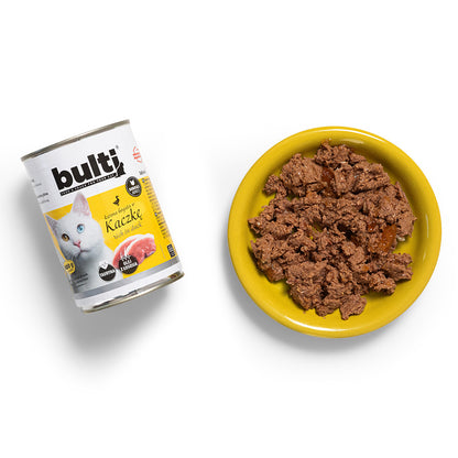 BULTI mokra karma dla kota Kaczka puszka 400g