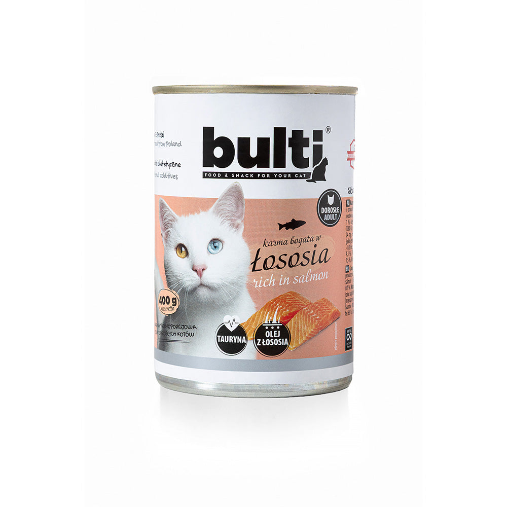 BULTI ŁOSOŚ - mokra karma dla kota, puszka 400g