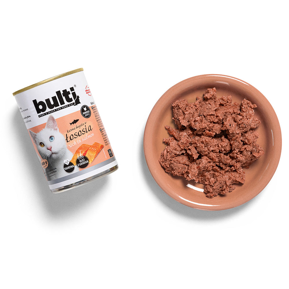 BULTI ŁOSOŚ - mokra karma dla kota, puszka 400g