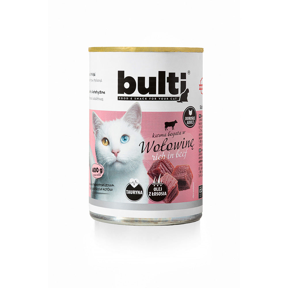 BULTI WOŁOWINA - mokra karma dla kota, puszka 400g