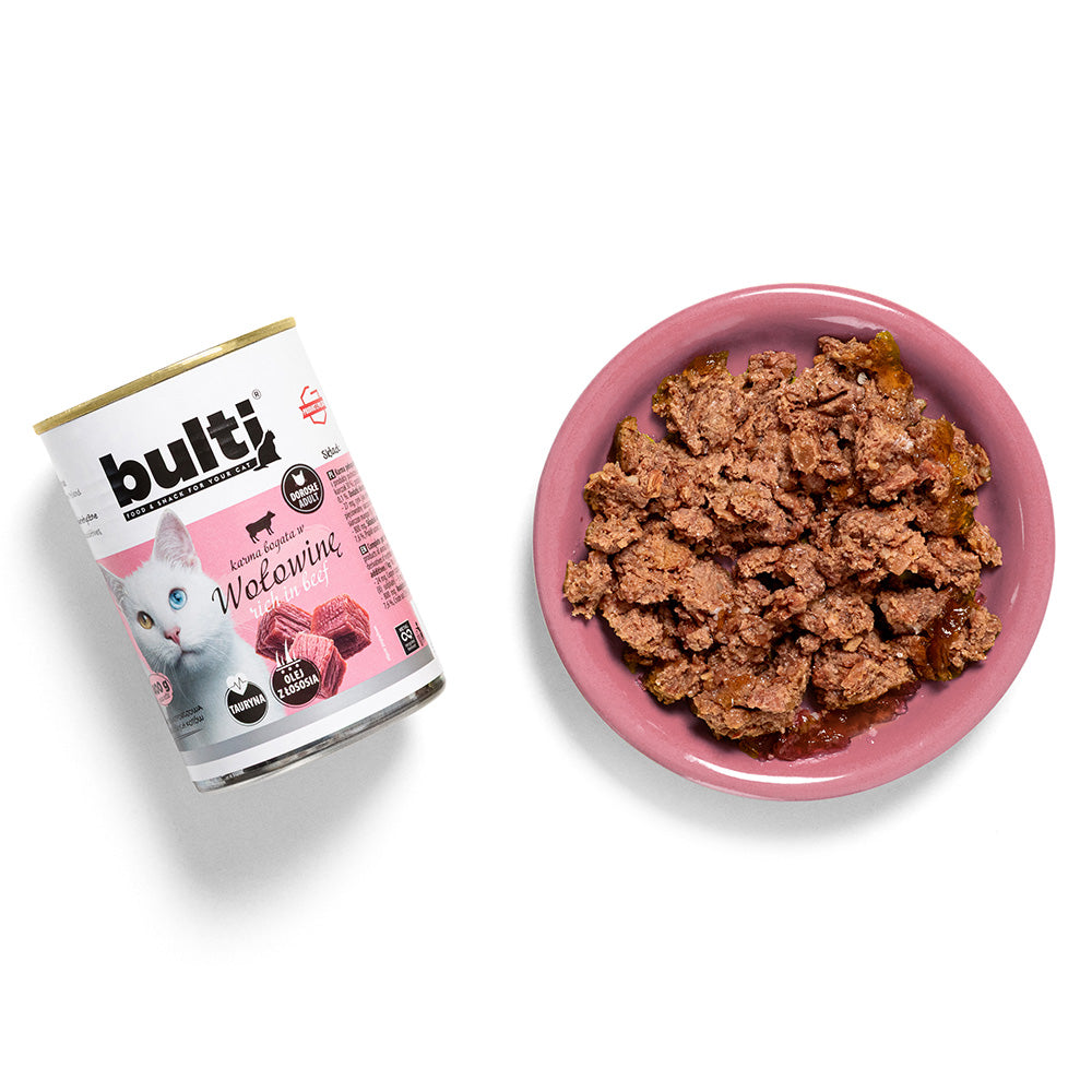BULTI WOŁOWINA - mokra karma dla kota, puszka 400g