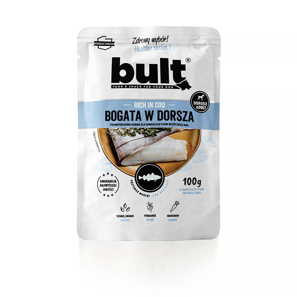 BULT pełnoporcjowa mokra karma dla psa Dorsz - saszetka 100g