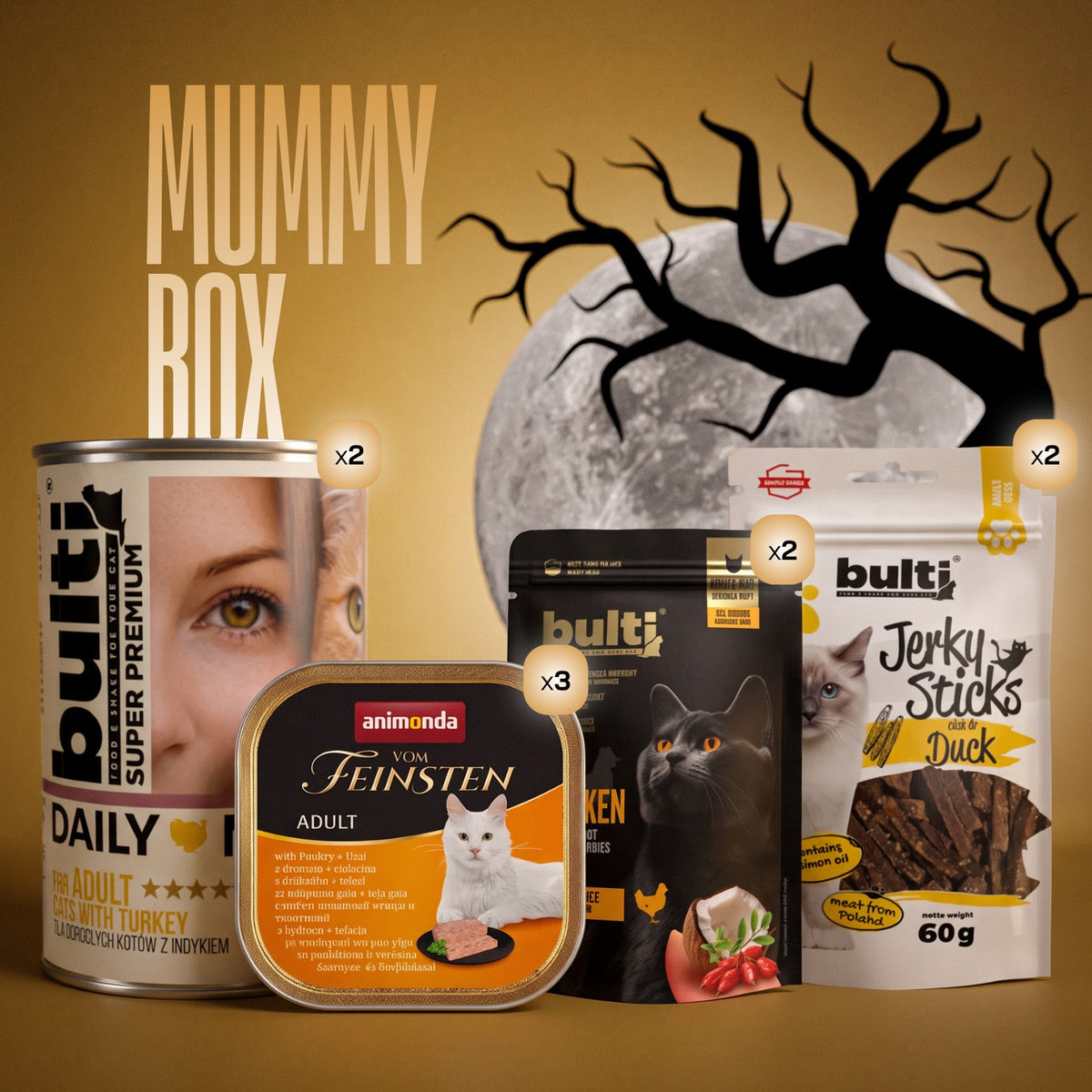 Zestaw Hallowenowy dla Kota MUMMY BOX