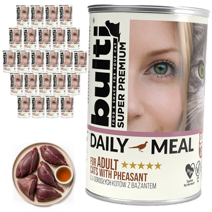 BULTI Daily Meal Adult mokra karma dla kota bażant, puszka 24 x 400g