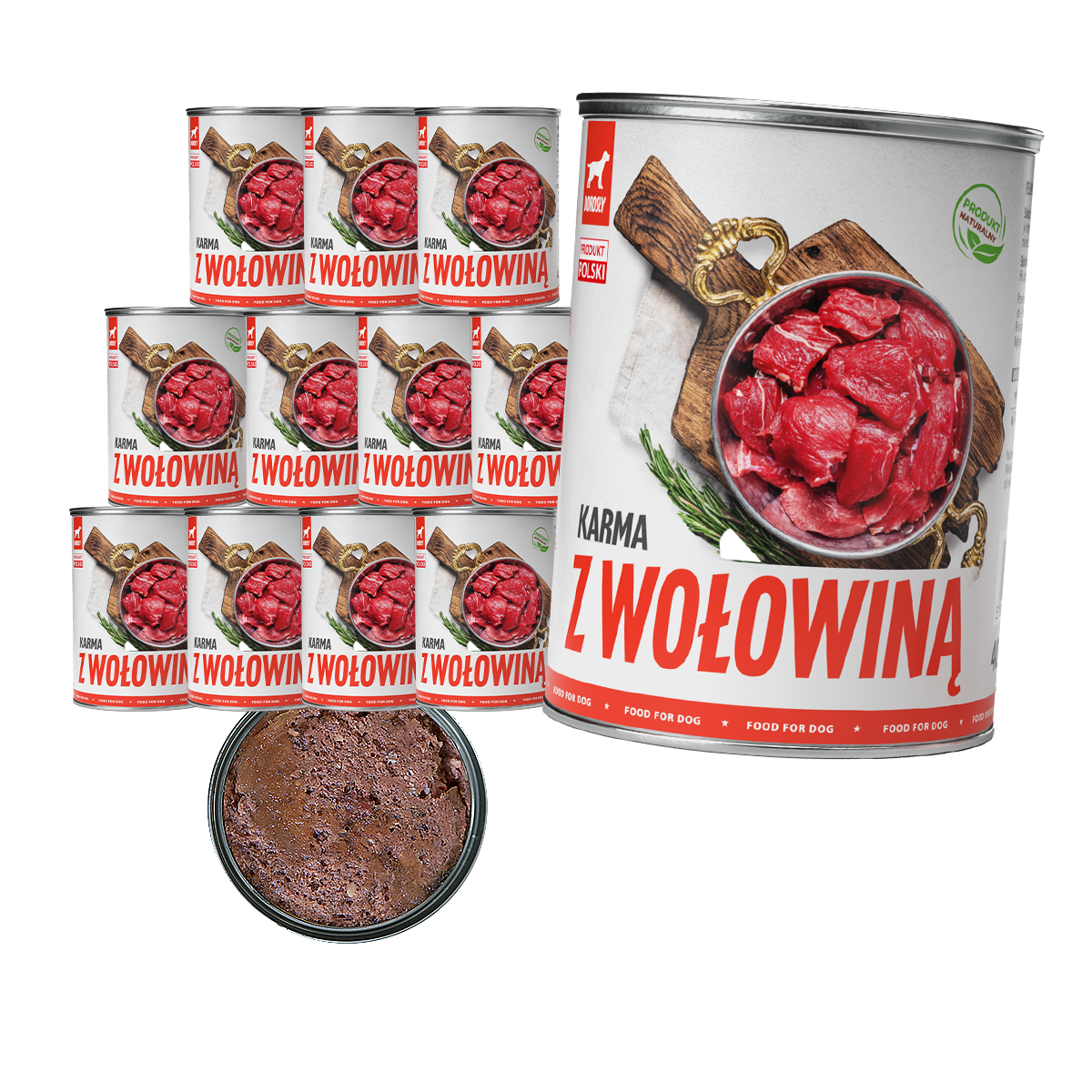 TufTuf puszka mielonka z wołowiną Zestaw 12x400g