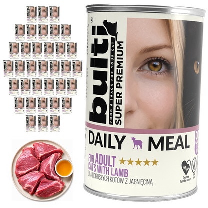 BULTI Daily Meal Adult mokra karma dla kota jagnięcina, puszka 36 x 400g