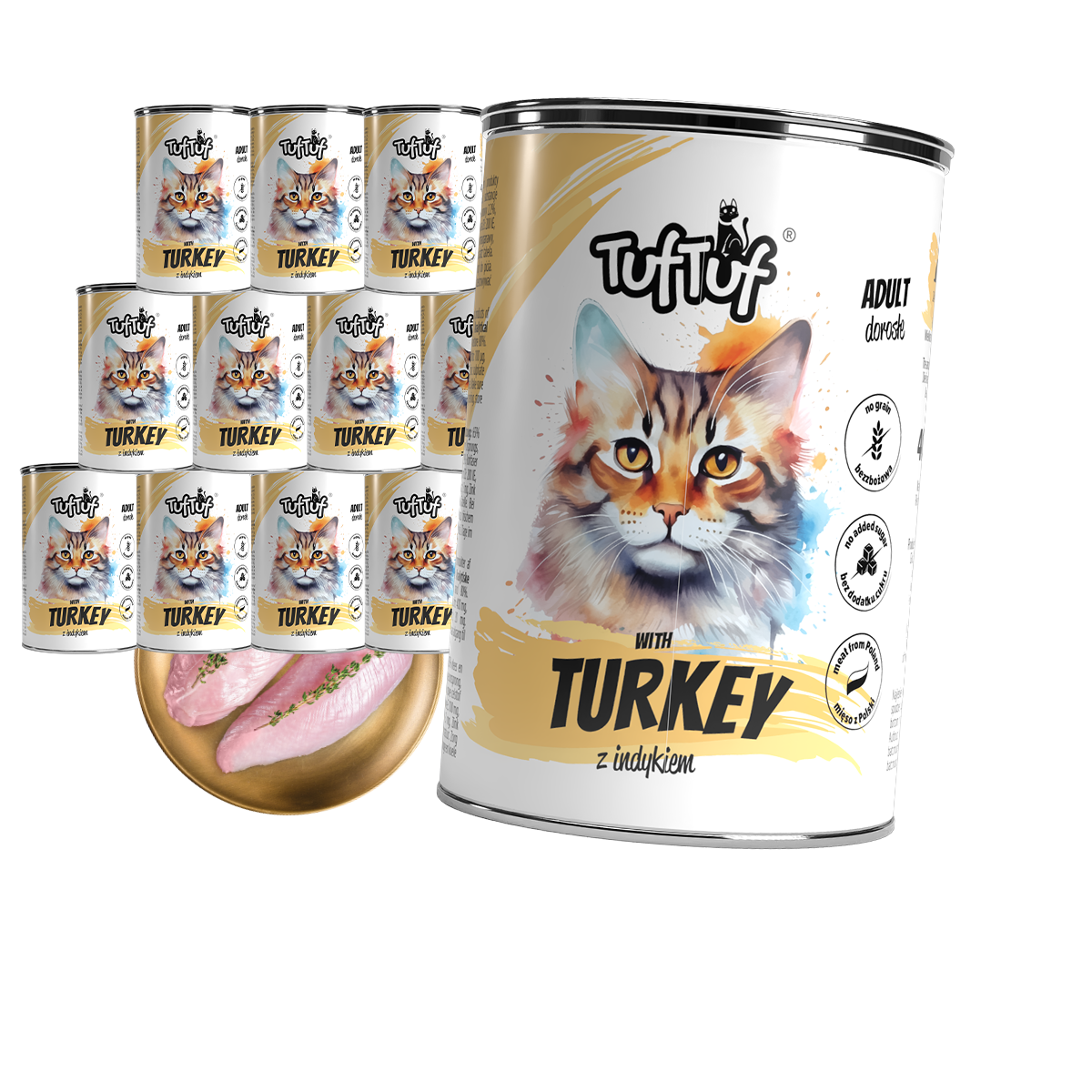 TufTuf puszka mielonka z indykiem Zestaw 12x400g