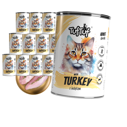TufTuf puszka mielonka z indykiem Zestaw 12x400g