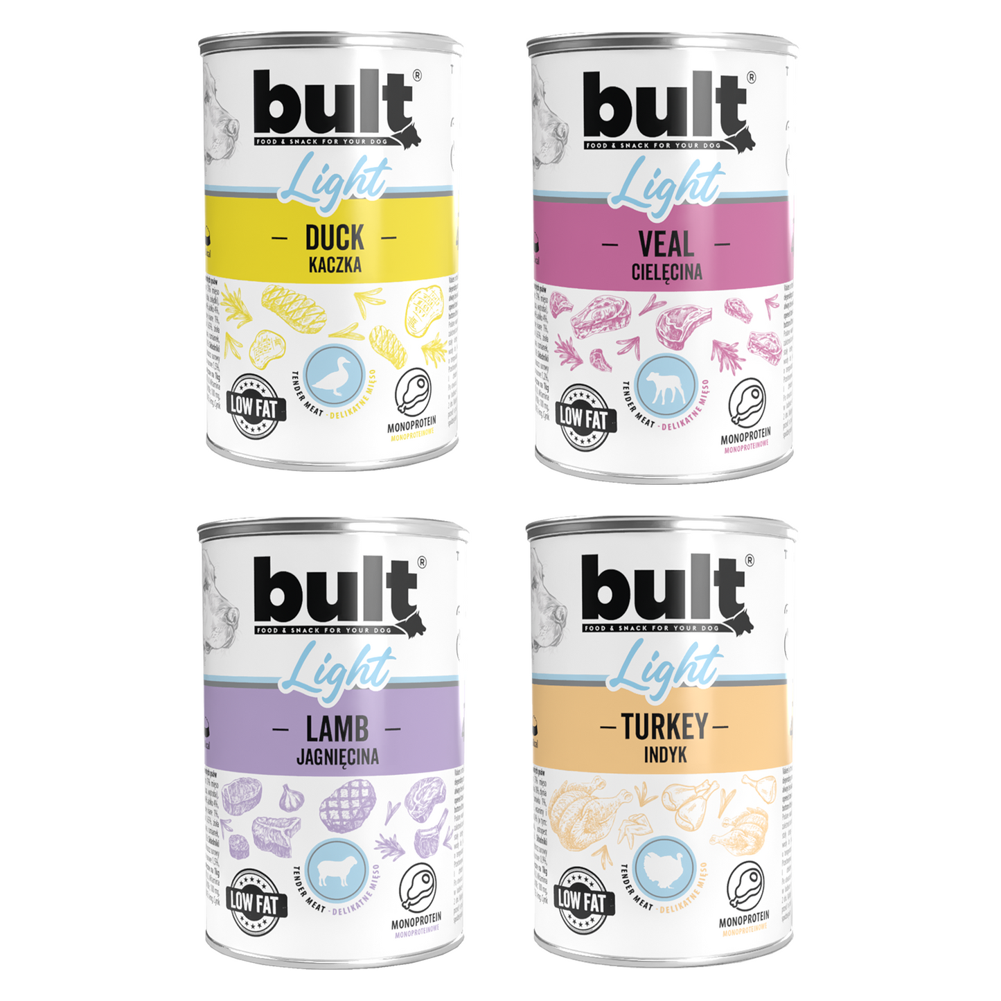 BULT LIGHT mokra karma dla psa Mix Smaków puszka 4x400g