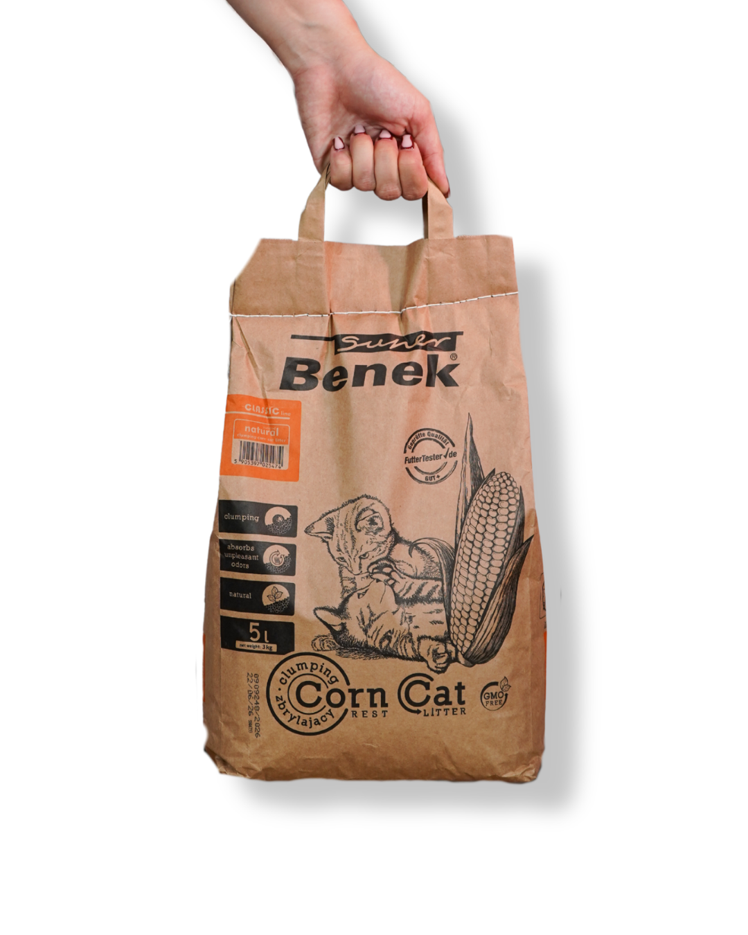 Super Benek Kukurydziany żwirek dla kotów 2x5L CORN CAT zbrylający (10L)