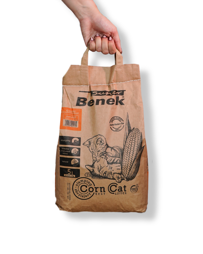 Super Benek Kukurydziany żwirek dla kotów 2x5L CORN CAT zbrylający (10L)