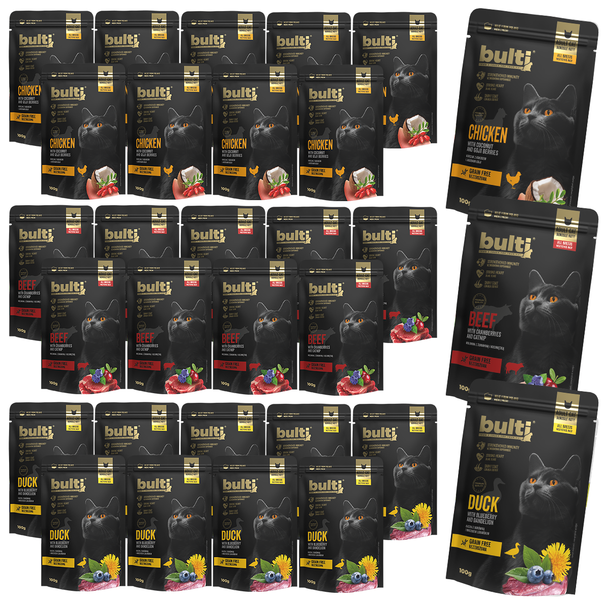 Mix smaków saszetka 30x100g | Bulti superfood