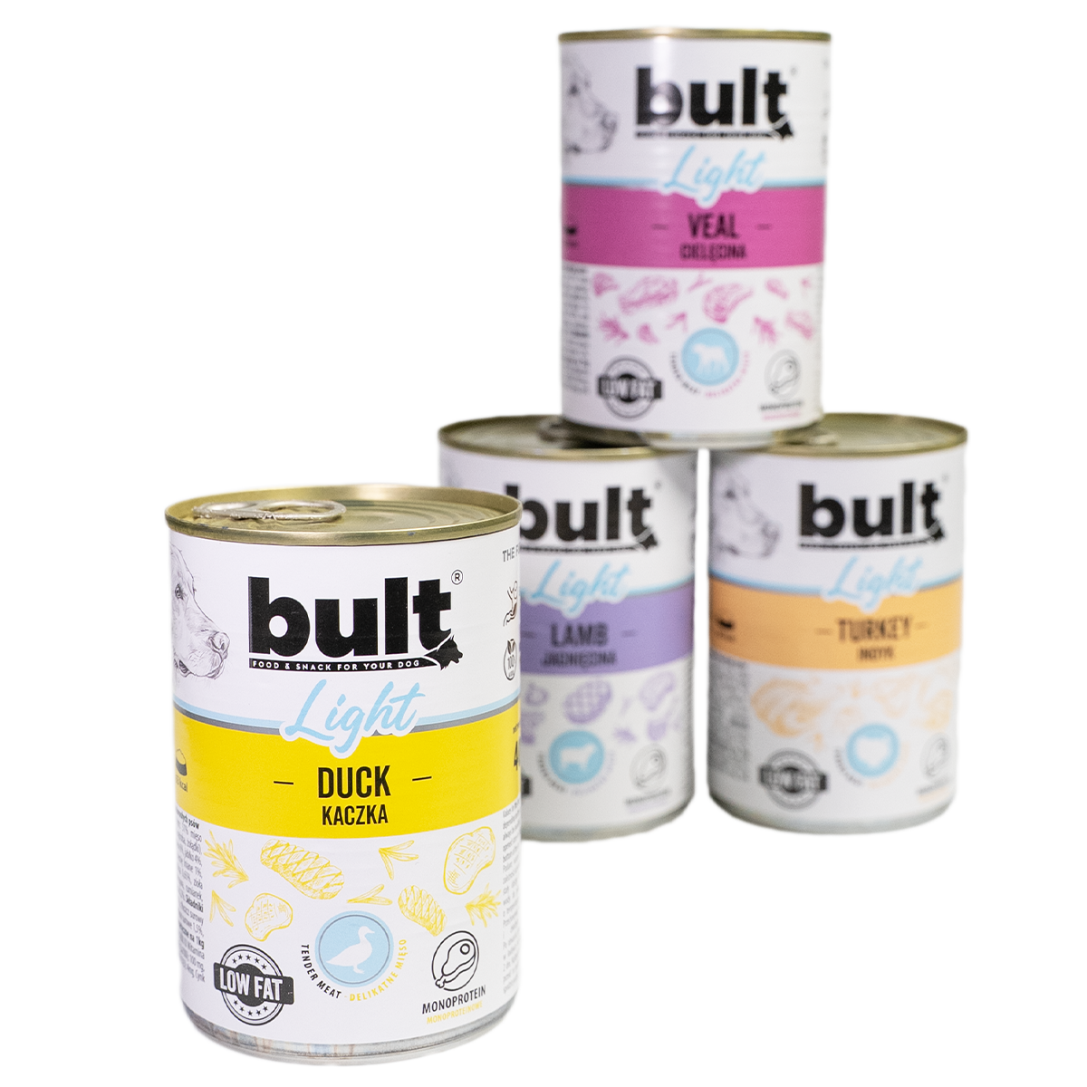 BULT LIGHT monobiałkowa mokra karma dla psa Kaczka - puszka 400g