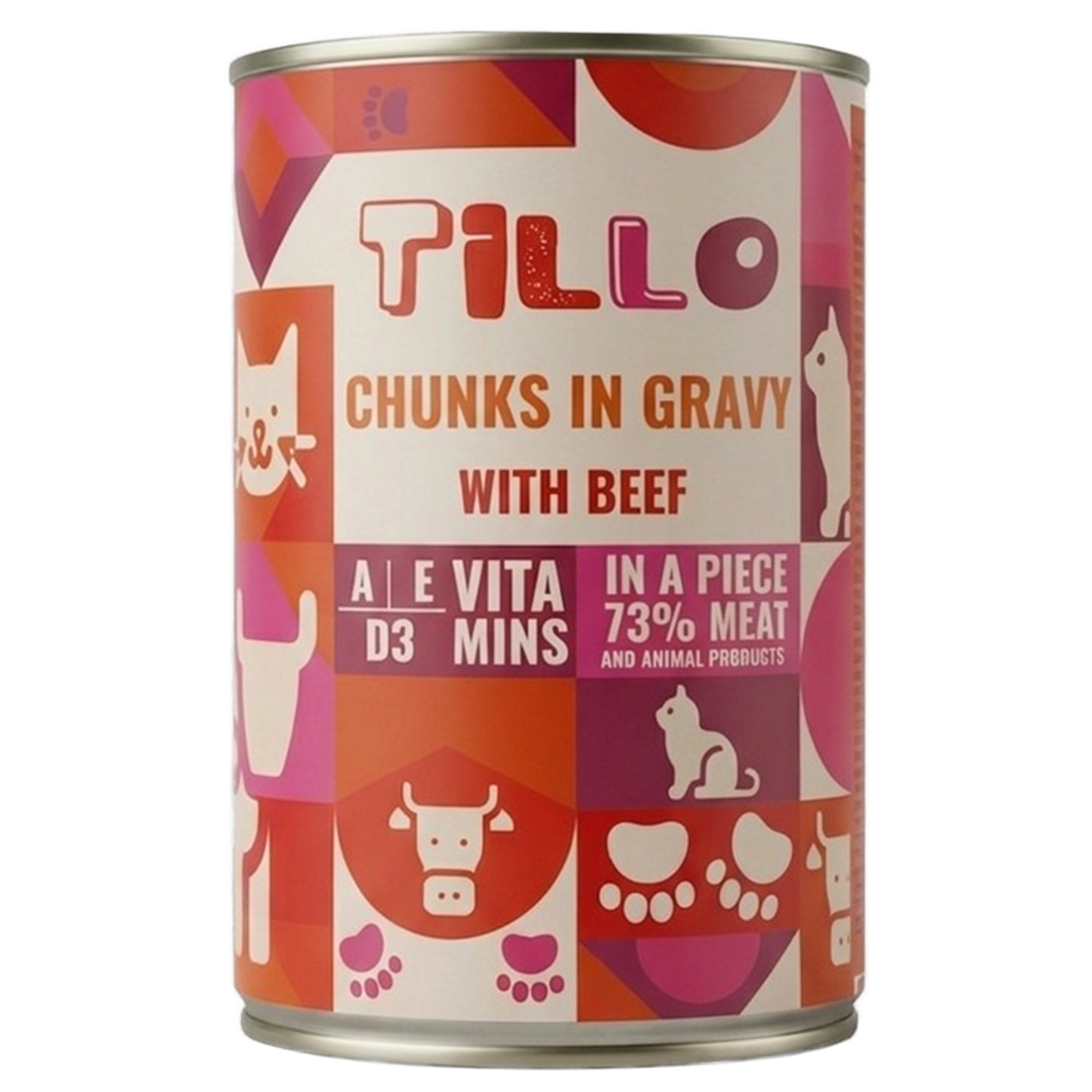 TILLO CHUNKY WOŁOWINA - Kawałki w sosie dla kota, puszka 415g