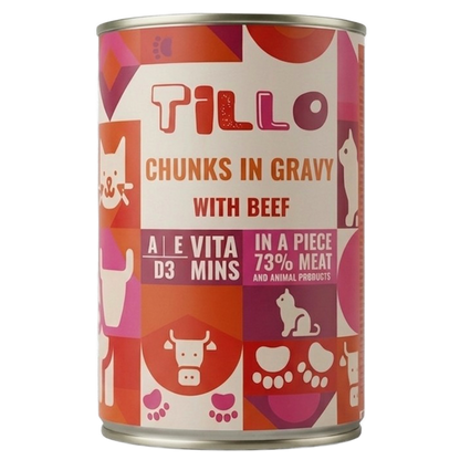 TILLO CHUNKY WOŁOWINA - Kawałki w sosie dla kota, puszka 415g