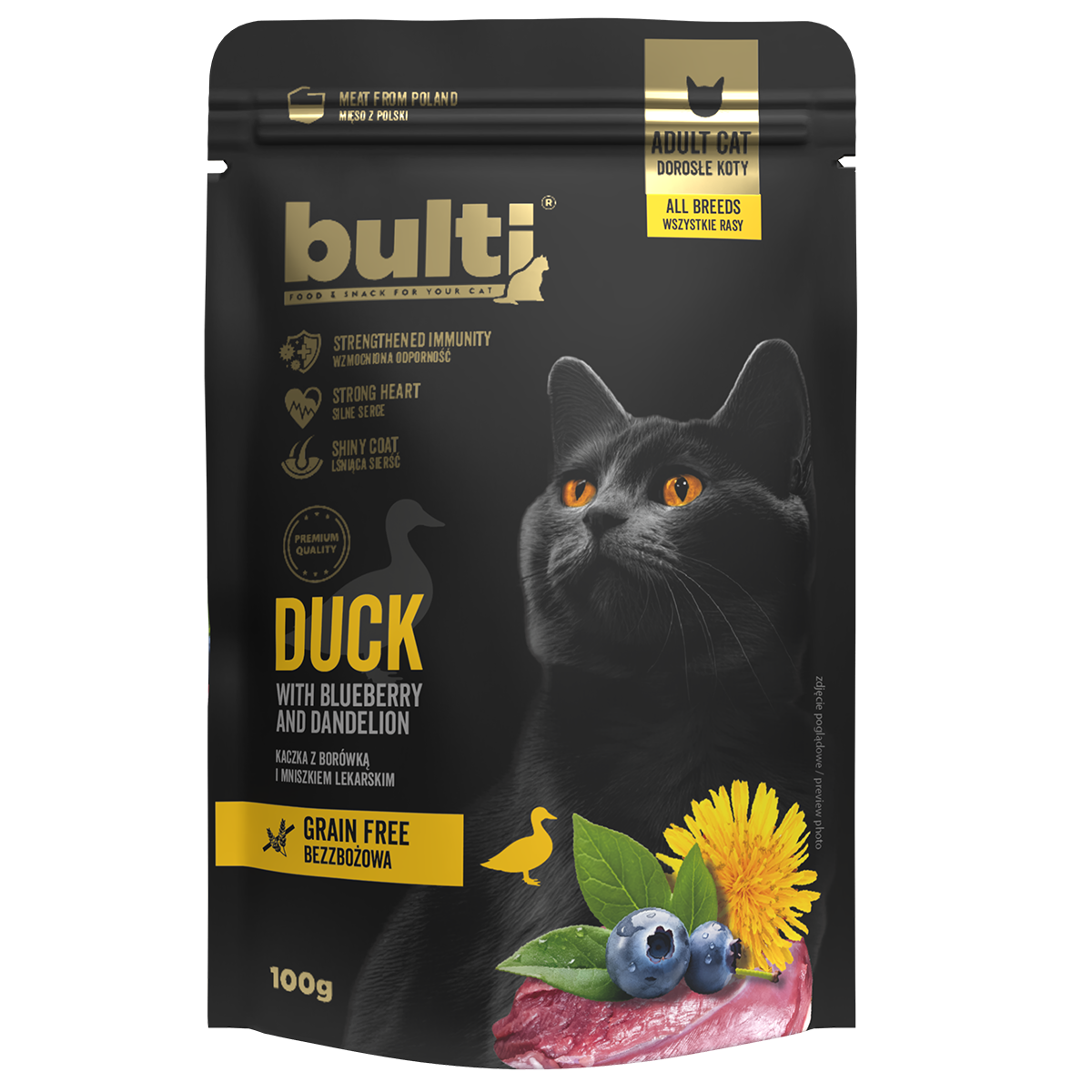 Bulti superfood kaczka z borówką i mniszkiem 10x100g