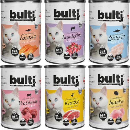 Bulti – puszka mielonka mix smaków 6x400g