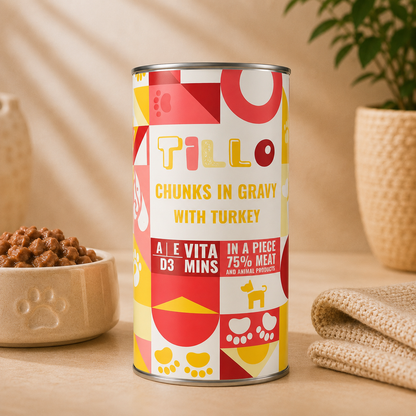 TILLO mokra karma dla psa Indyk puszka 1250g Kawałki w sosie