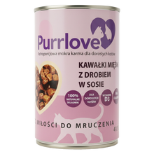 Purrlove kawałki mięsne z drobiem w sosie 415g