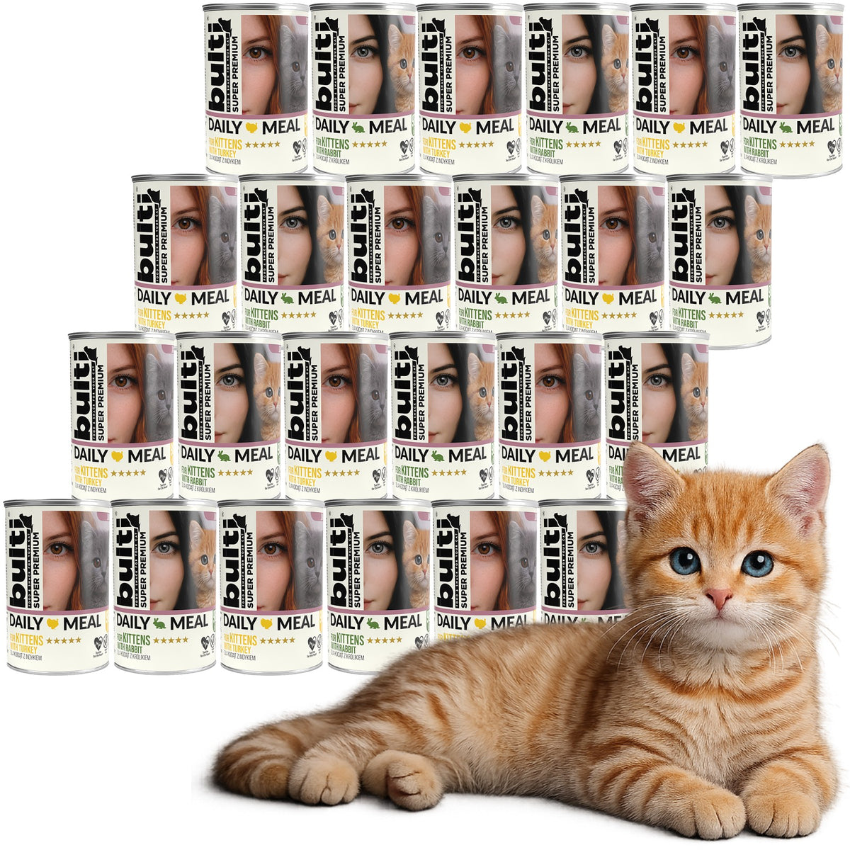 BULTI Daily Meal Kitten mokra karma dla kociąt mix smaków, puszka 24 x 400g
