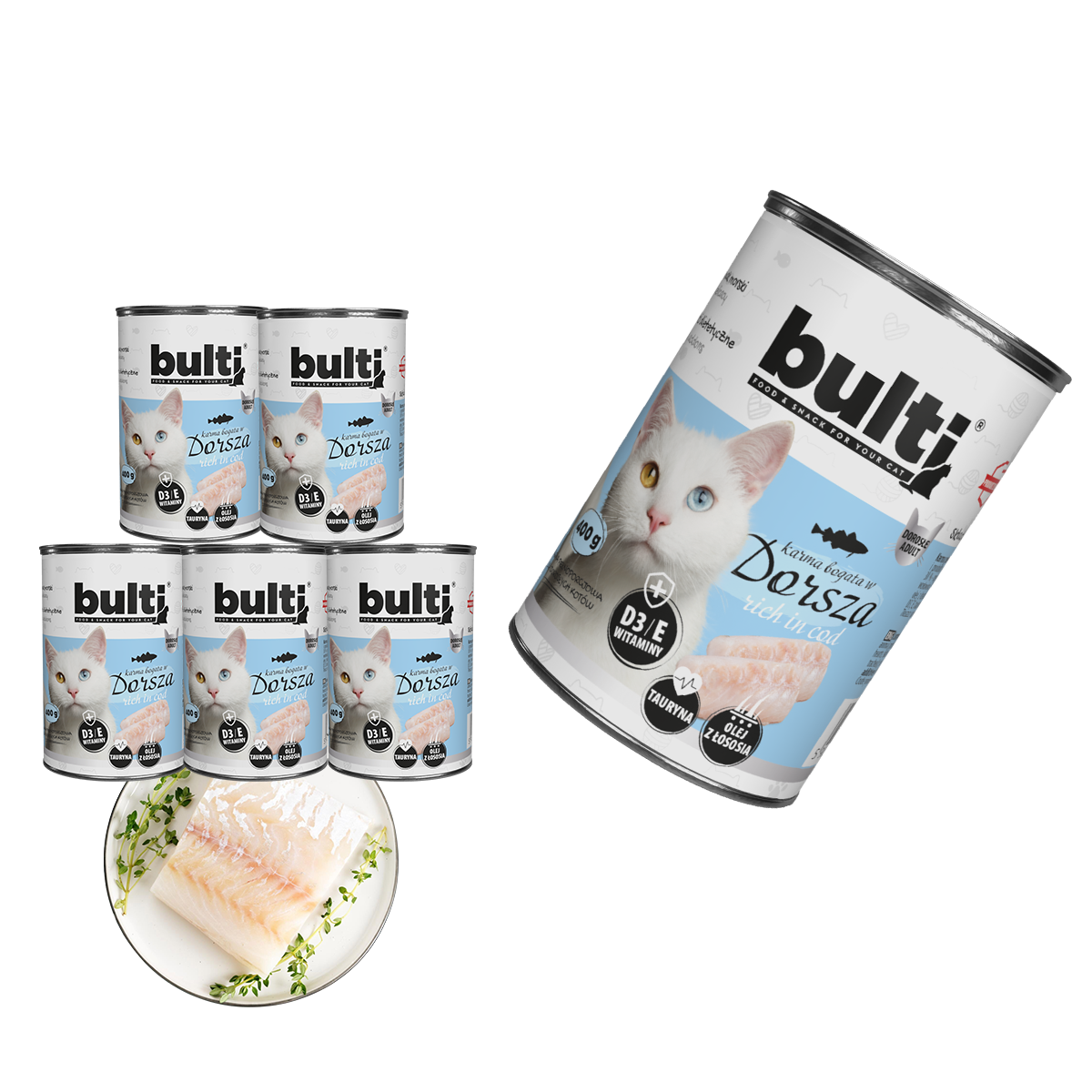 Bulti puszka mielonka z dorszem Zestaw 6x400g