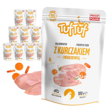 TufTuf MIELONKA KURCZAK MARCHEWKA - saszetka 10x100g