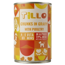 TILLO Chunky mokra karma dla psa Kurczak puszka 415g Kawałki w sosie