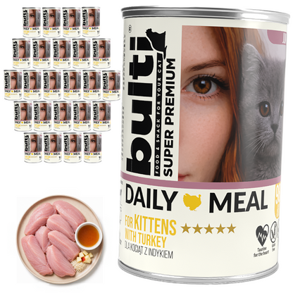 BULTI Daily Meal Kitten mokra karma dla kociąt indyk, puszka 24 x 400g