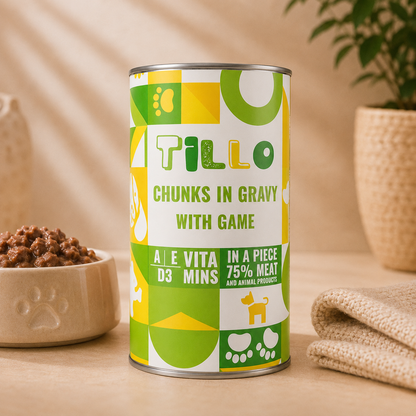 TILLO mokra karma dla psa Dziczyzna puszka 1250g Kawałki w sosie