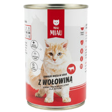 KARMA MOKRA DLA KOTA MIAU MIAU MIAU PUSZKA BOGATA W WOŁOWINĘ 6x415G