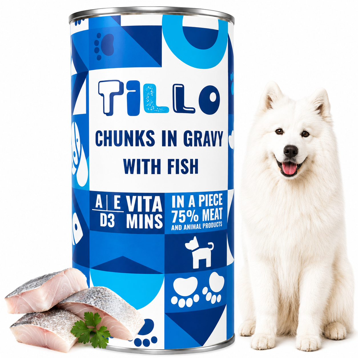 TILLO mokra karma dla psa Ryba puszka 1250g Kawałki w sosie