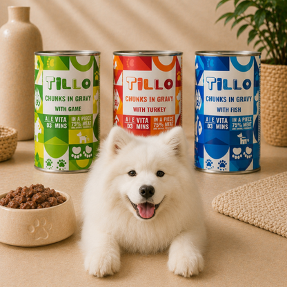 TILLO mokra karma dla psa Dziczyzna puszka 1250g Kawałki w sosie