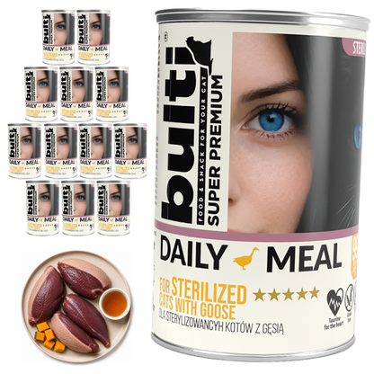 BULTI Daily Meal Sterilized mokra karma dla kota kurczak z gęsią, puszka 12 x 400g