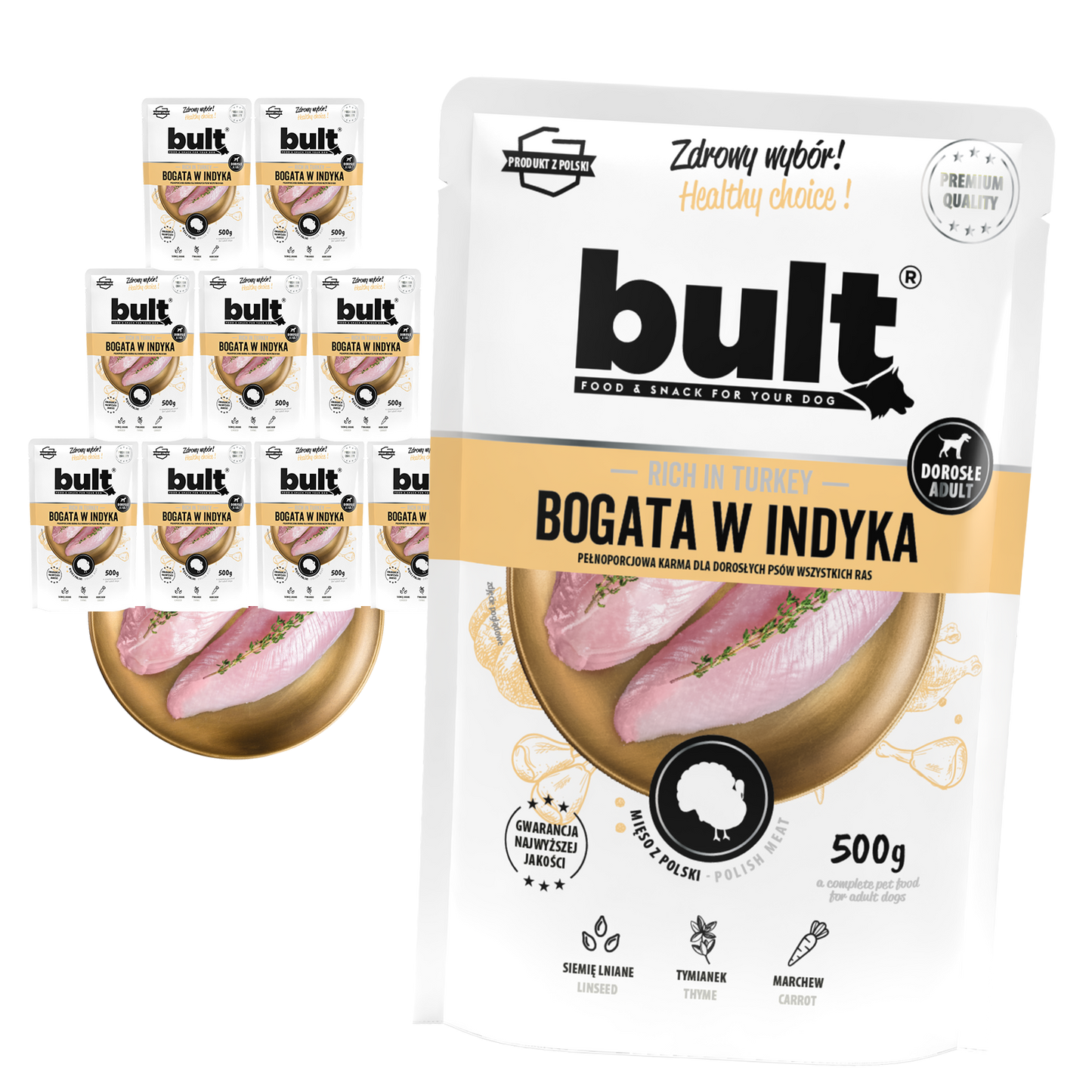 Bult – saszetka mielonka indyk zestaw 10x500g