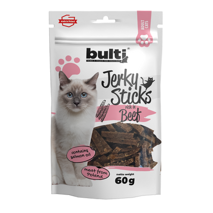 BULTI JERKY STICKS WOŁOWINA - przysmak dla kota 60g