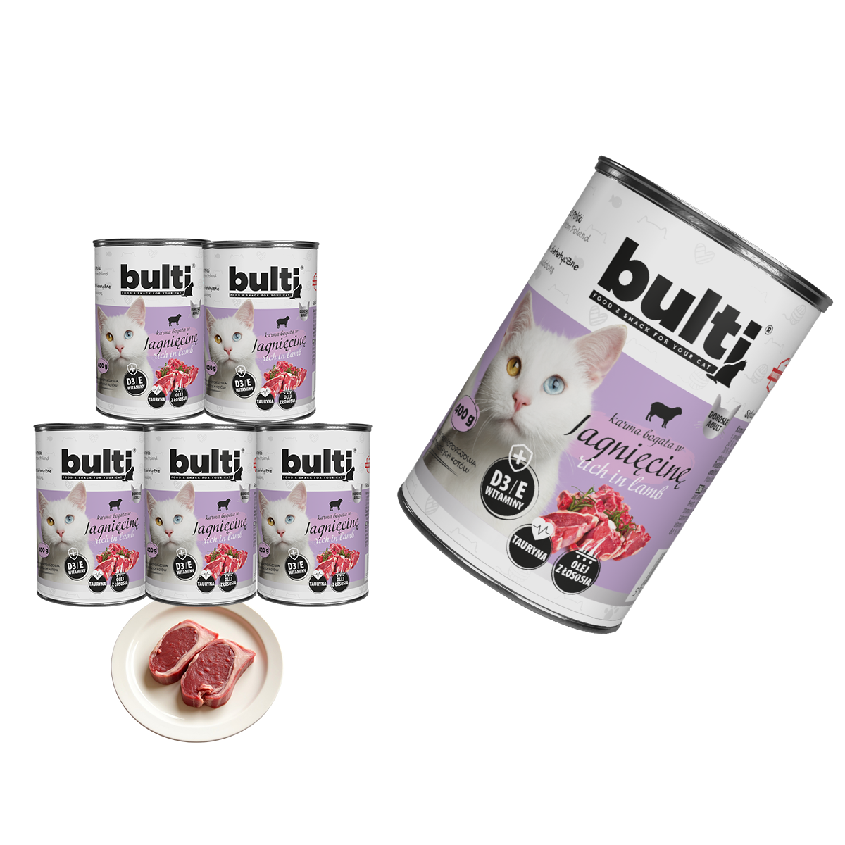 Bulti puszka mielonka z jagnięciną Zestaw 6x400g