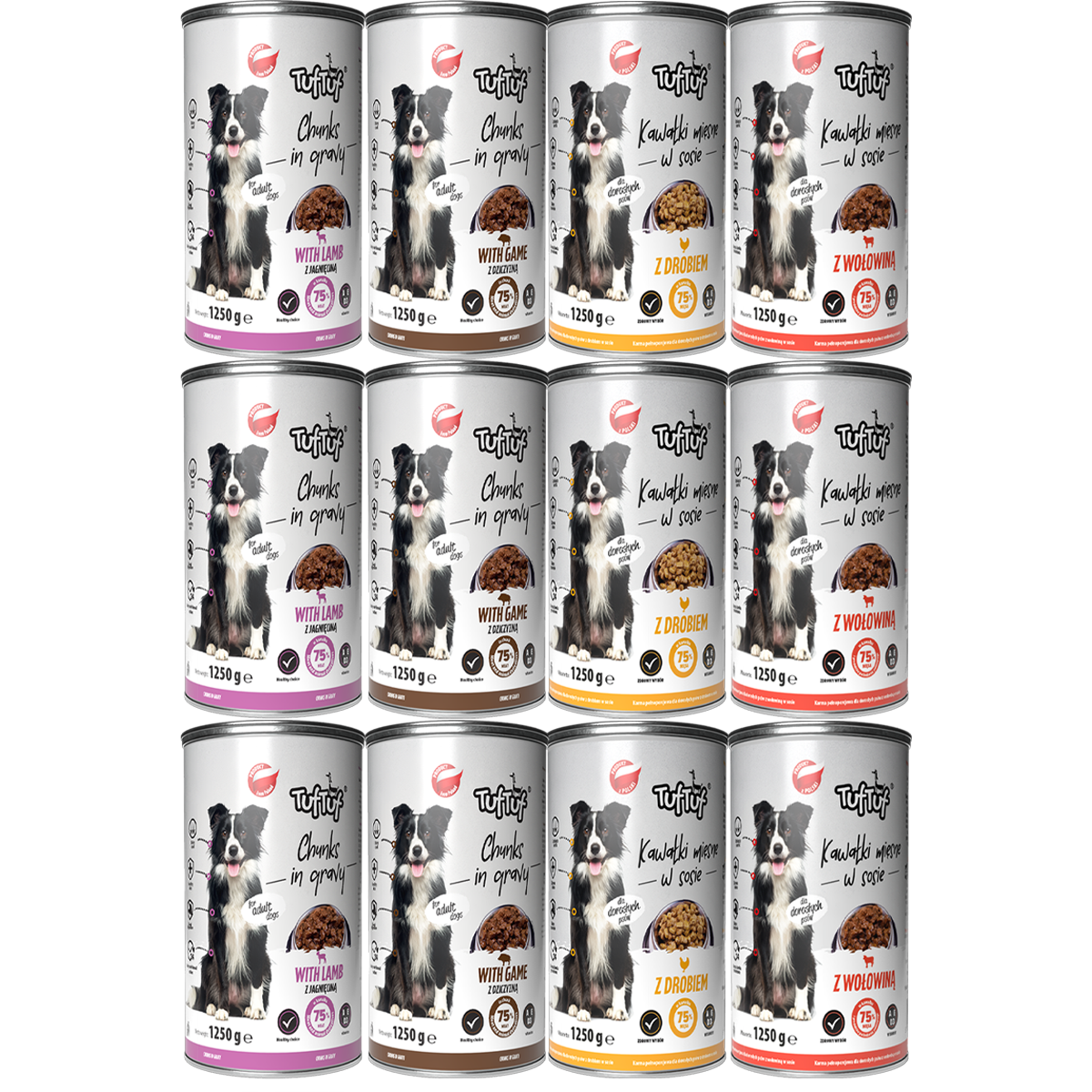 TufTuf – mix smaków kawałki w sosie 12x1250g