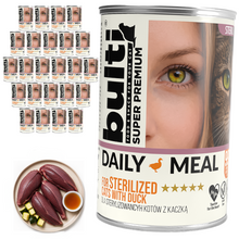 BULTI Daily Meal Sterilized mokra karma dla kota kaczka z kurczakiem, puszka 24 x 400g