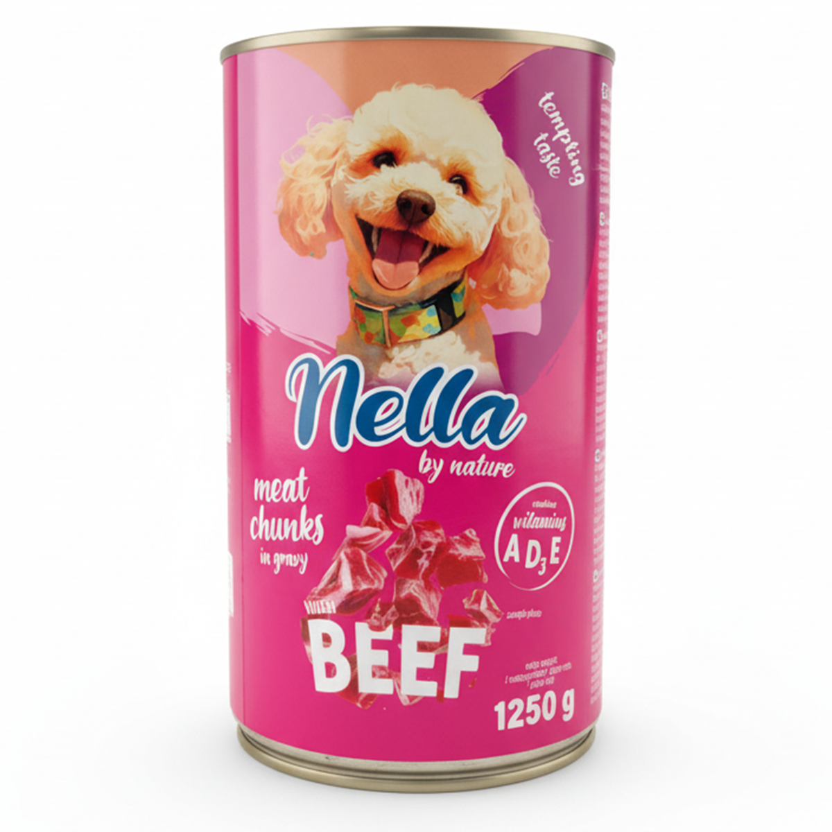 NELLA Kawałki mięsne dla psa Wołowina - puszka 1250g
