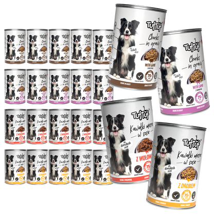 TufTuf puszka kawałki mięsne Mix smaków Zestaw 24x415g