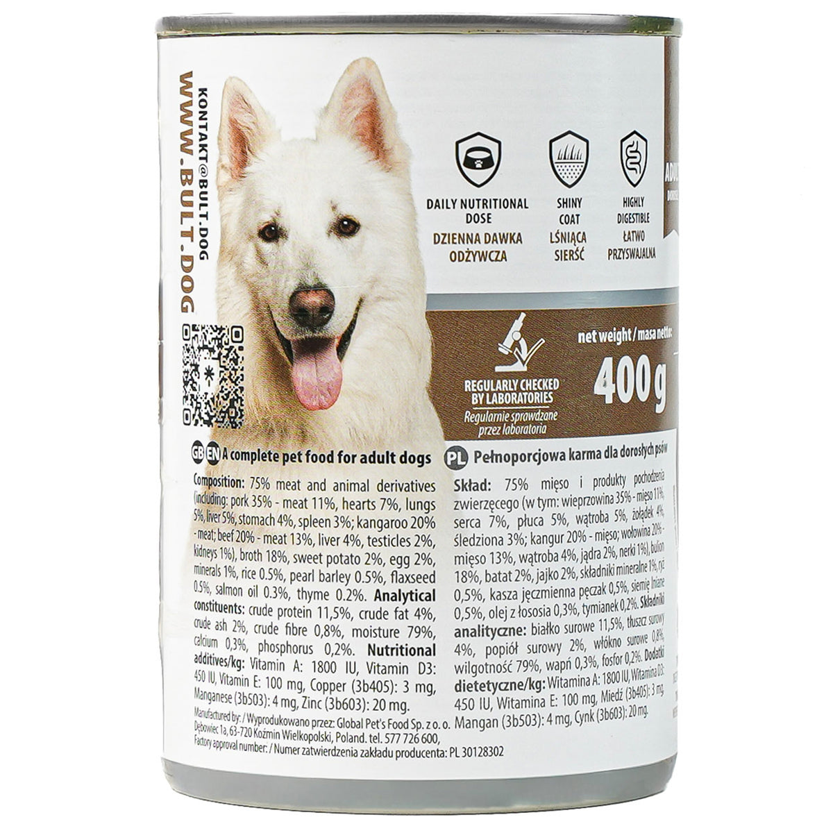 BULT Gourmet mokra karma dla psa Bogata w Kangura puszka 400g